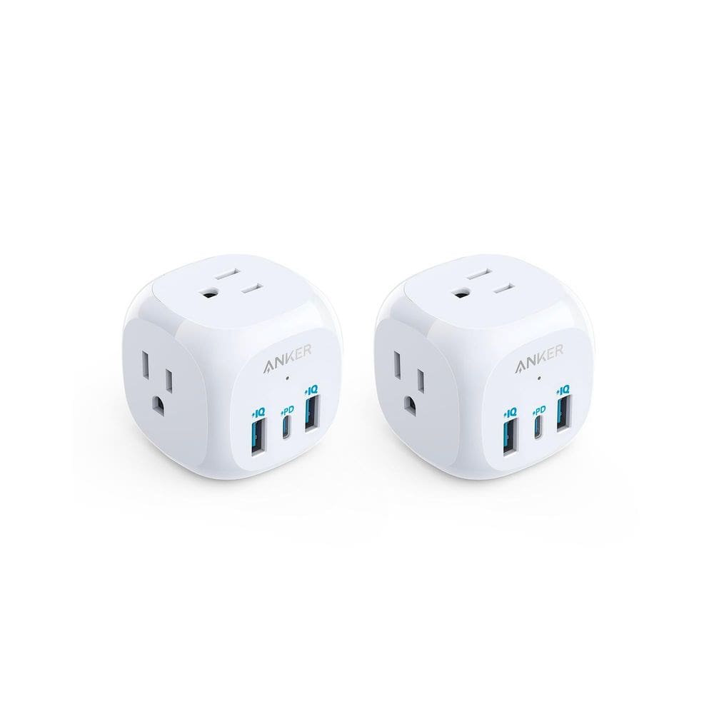 Extensor de saída Anker 321 com 3 tomadas e carregador USB C de 20 W x2