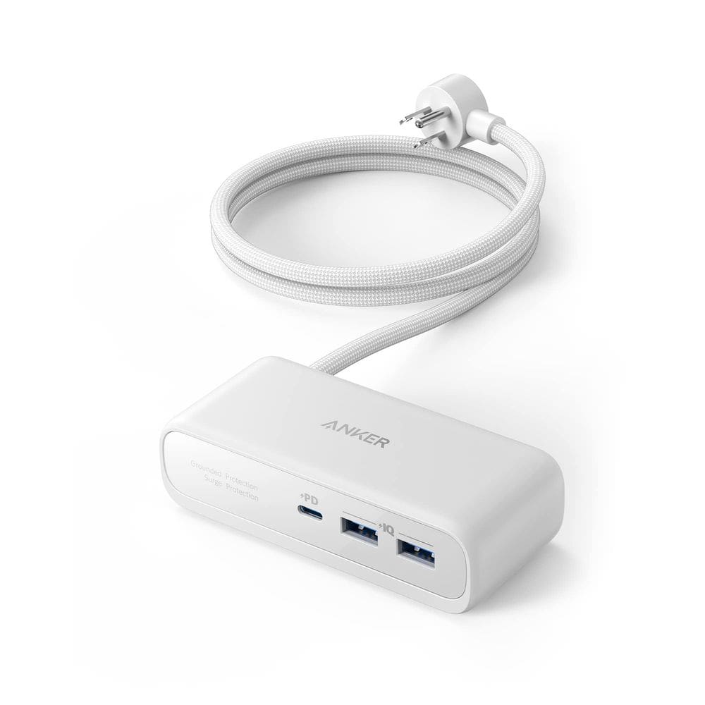 Estação de carregamento Power Strip Anker 521 3 tomadas 30W USB C
