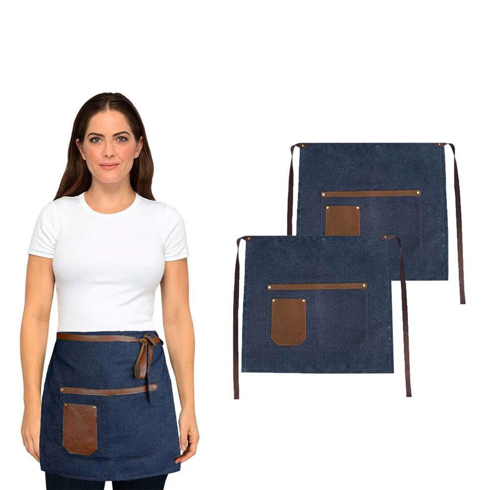 Avental de Cintura Jeans Couro Unissex Bar Restaurante 10un