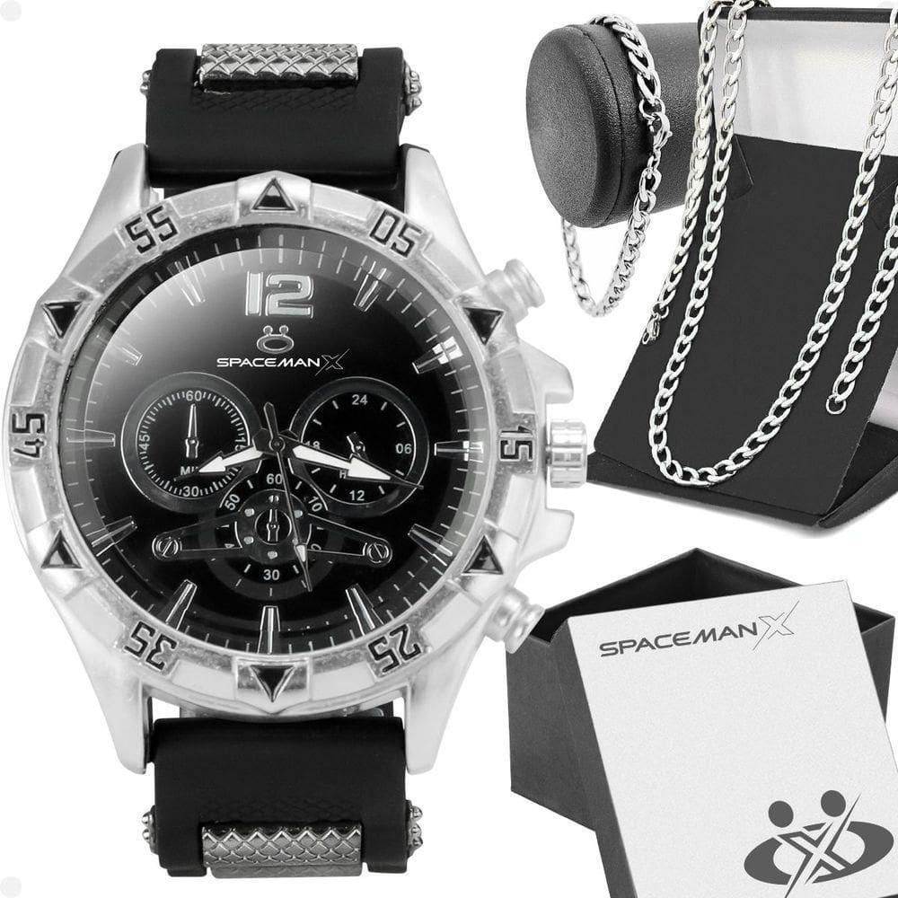 Relogio Masculino Prateado + Pulseira Qualidade Premium Social Ajustavel Inoxidavel Casual