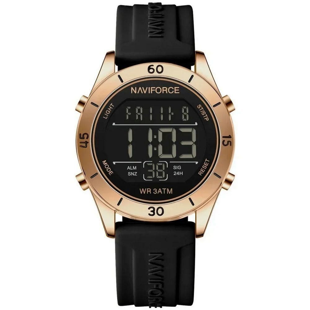 Relógio Feminino Esportivo Tela Lcd Digital Pulseira Silicone Impermeavel 3atm Preto Dourado