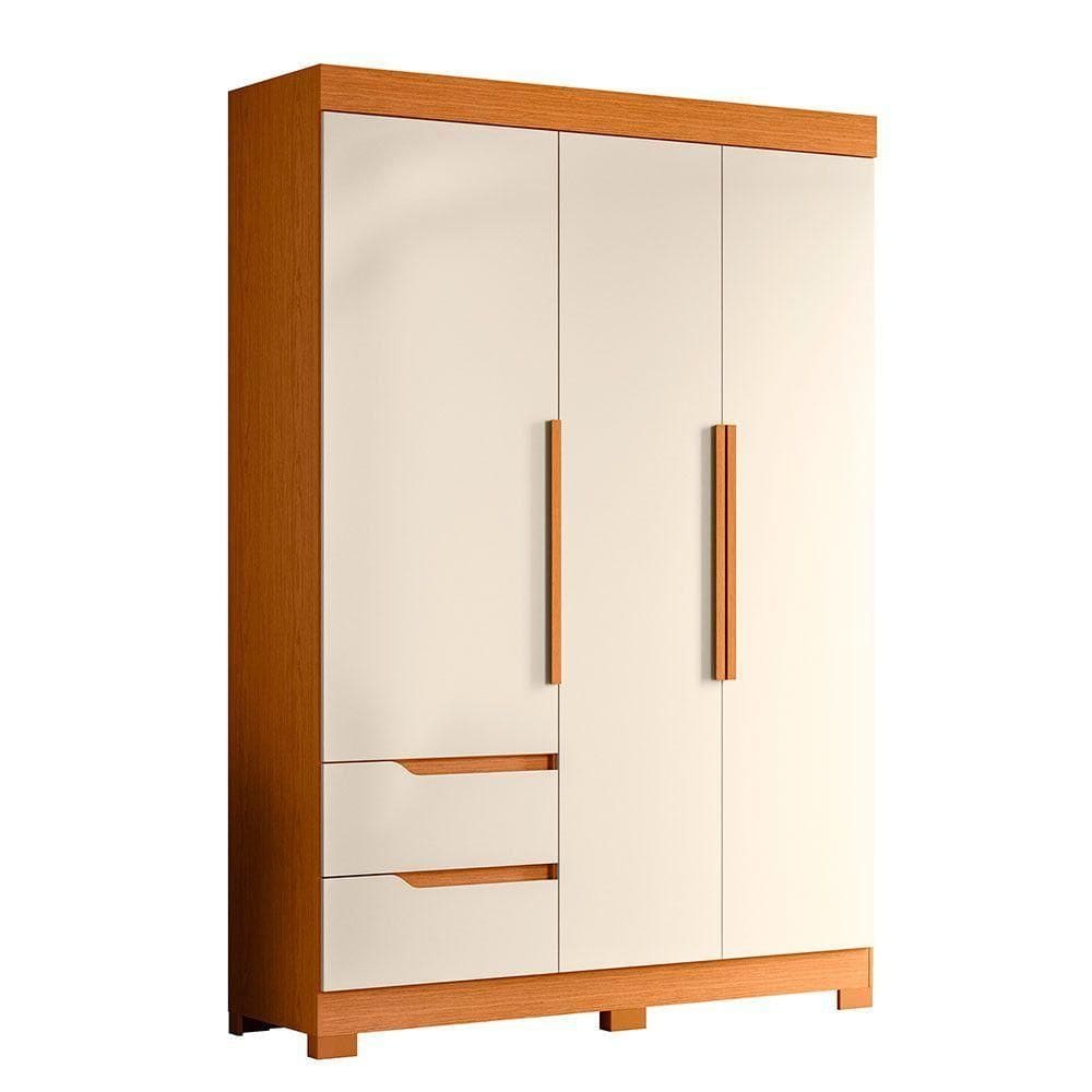 Guarda Roupa Vivacce Solteiro 3 Portas Albatroz Moveis Cinamomo/off White
