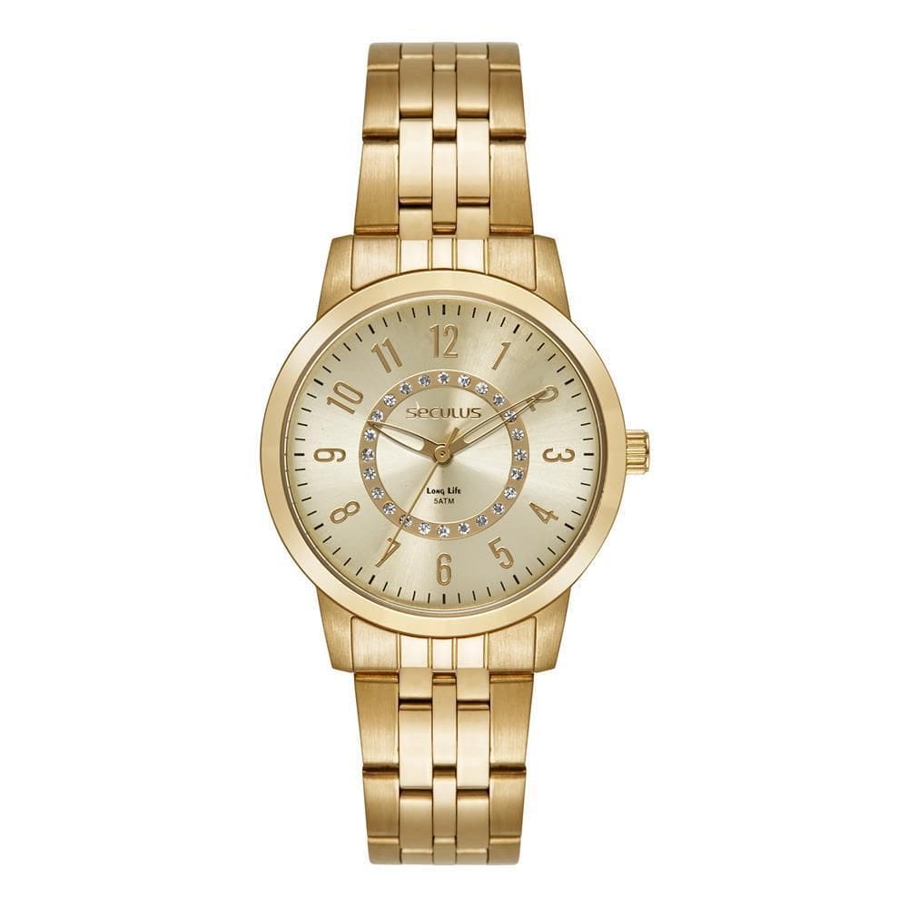 Relógio Seculus Feminino Ref: 44289Lpsvda1 Casual Aço