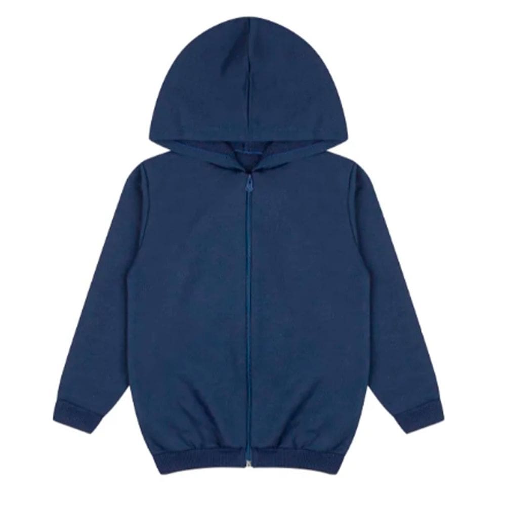 Casaco Infantil Escolar Unissex Blusa Moletom Capuz Zíper