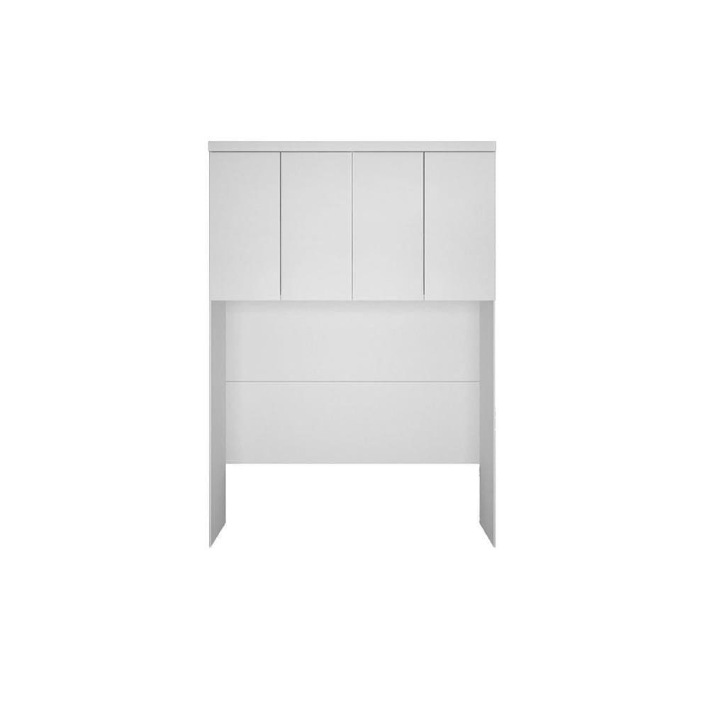 Módulo de Quarto Casal Armário Ponte Aéreo /Queen 167cm Rizon/Linea c/ 4 Portas Neve - Novo Horizonte