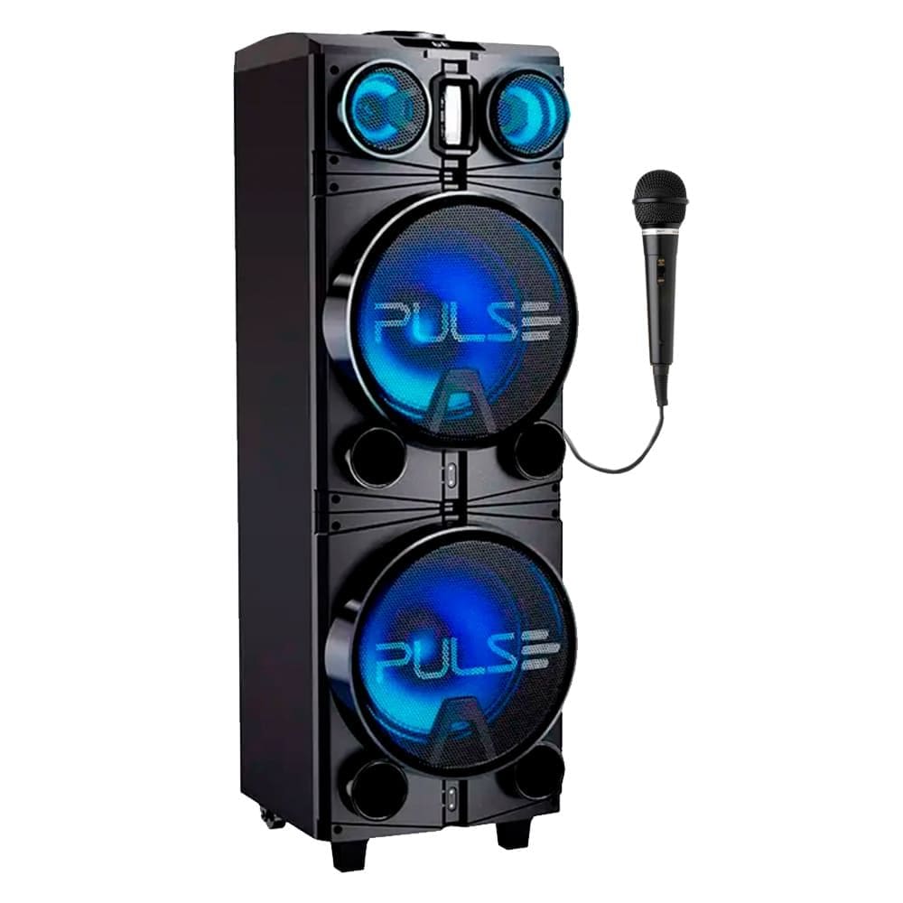 Caixa de Som Pulse Storm 2 SP514 10"pol BT Led Rádio TWs 1500w-1 Mic