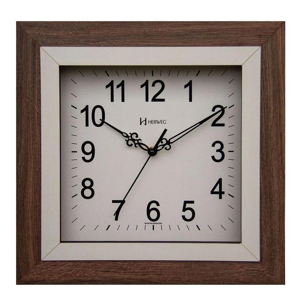 Relógio De Parede Herweg Ref: 660096-327 Retangular Mdf