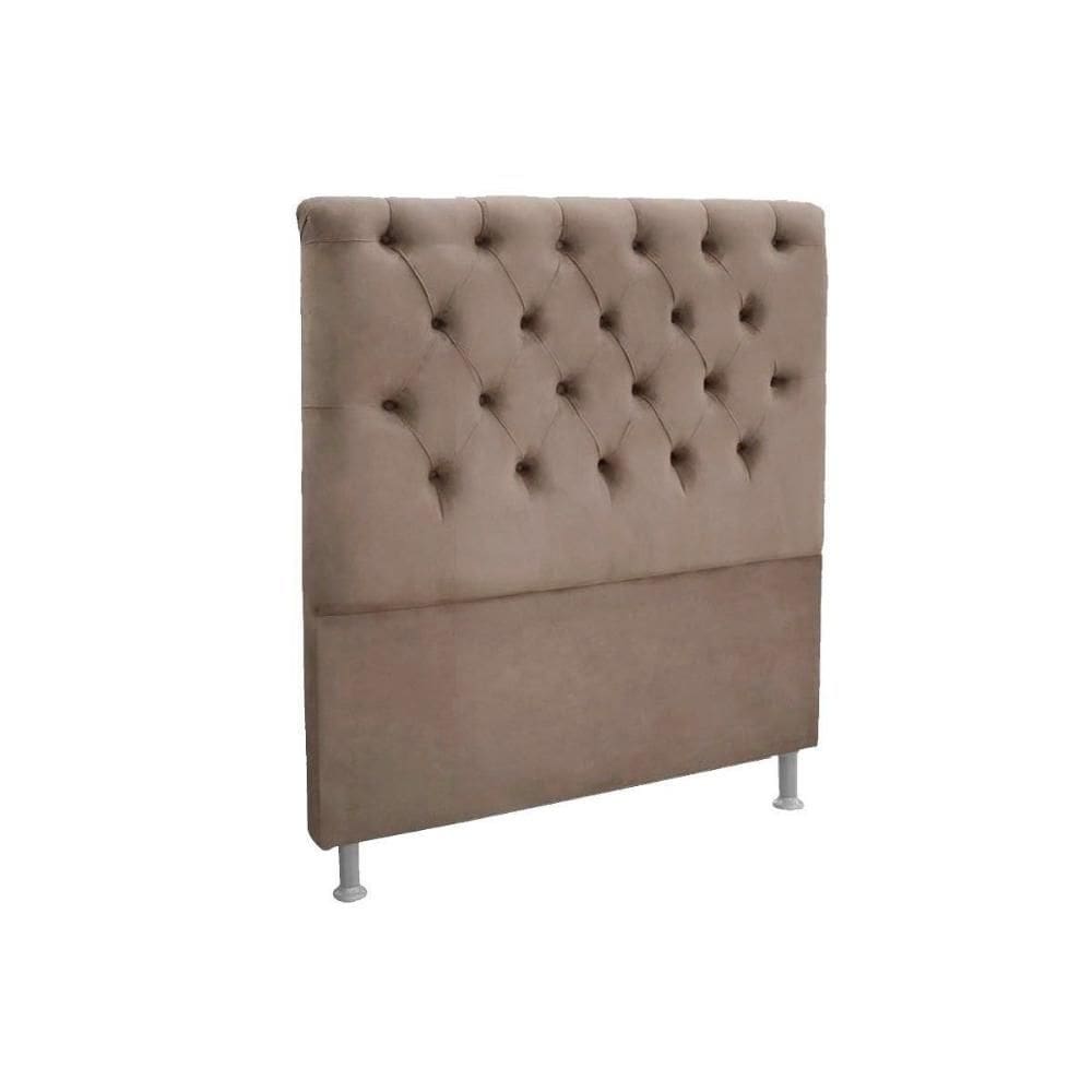 Painel de Cama Box Estofada King Embaixatriz Plus Suede Bege - Simbal