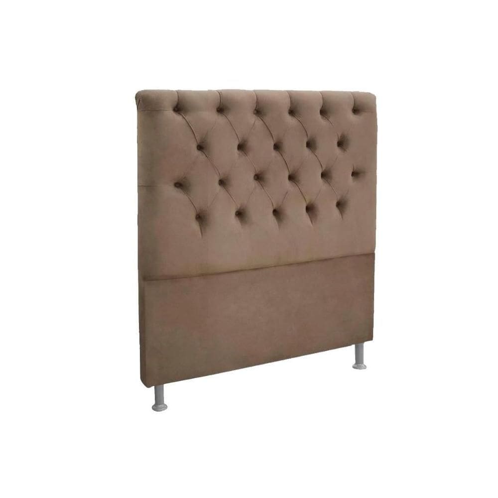 Painel de Cama Box Estofada Solteiro Embaixatriz Plus Suede Bege - Simbal