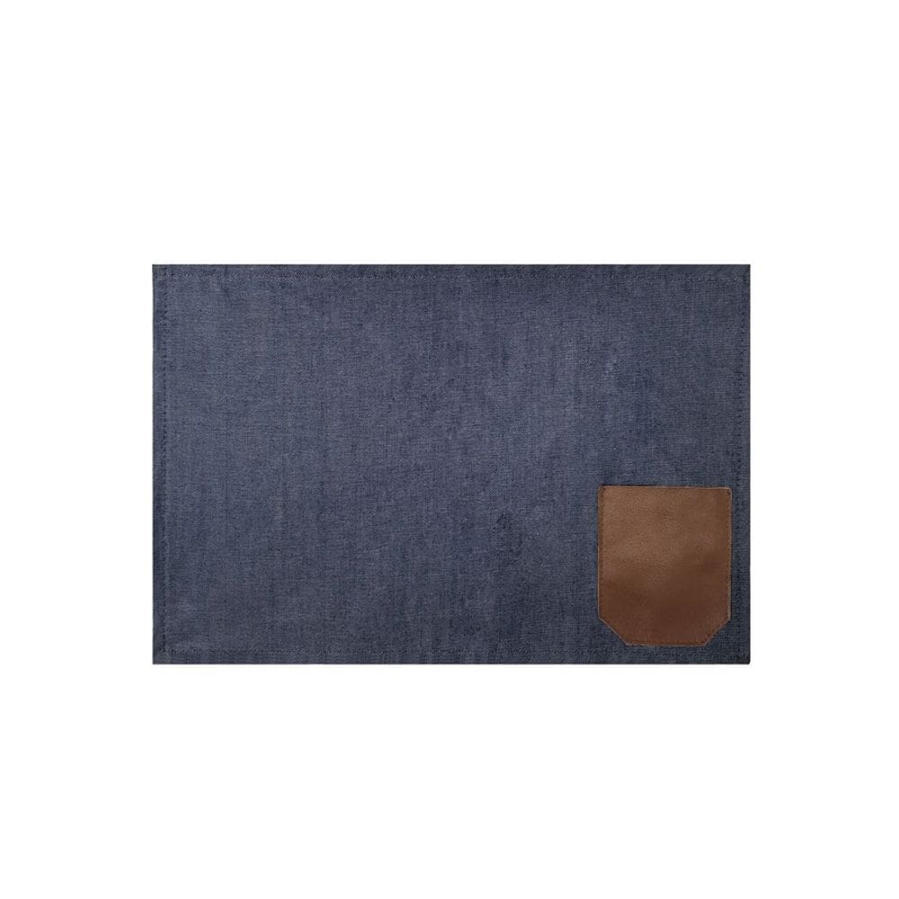 Lugar Americano Jeans Bolso Couro Porta Talheres 1un