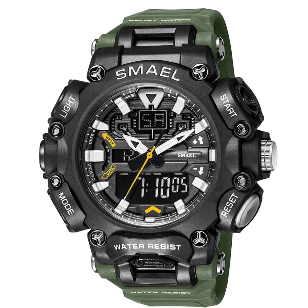 Relógio Masculino Relógio Smael AnaDigi 8053 Verde e Preto