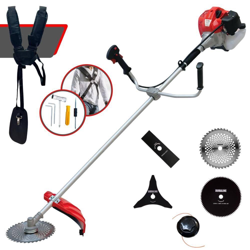 Roçadeira Anmax CG430-PTB À Gasolina 43cc 2HP Multifuncional 5 Em 1 Com Carretel + Lâmina 2 Pontas + Lâmina 3 Pontas + Lâmina Vídea + Lâmina 80 Dentes