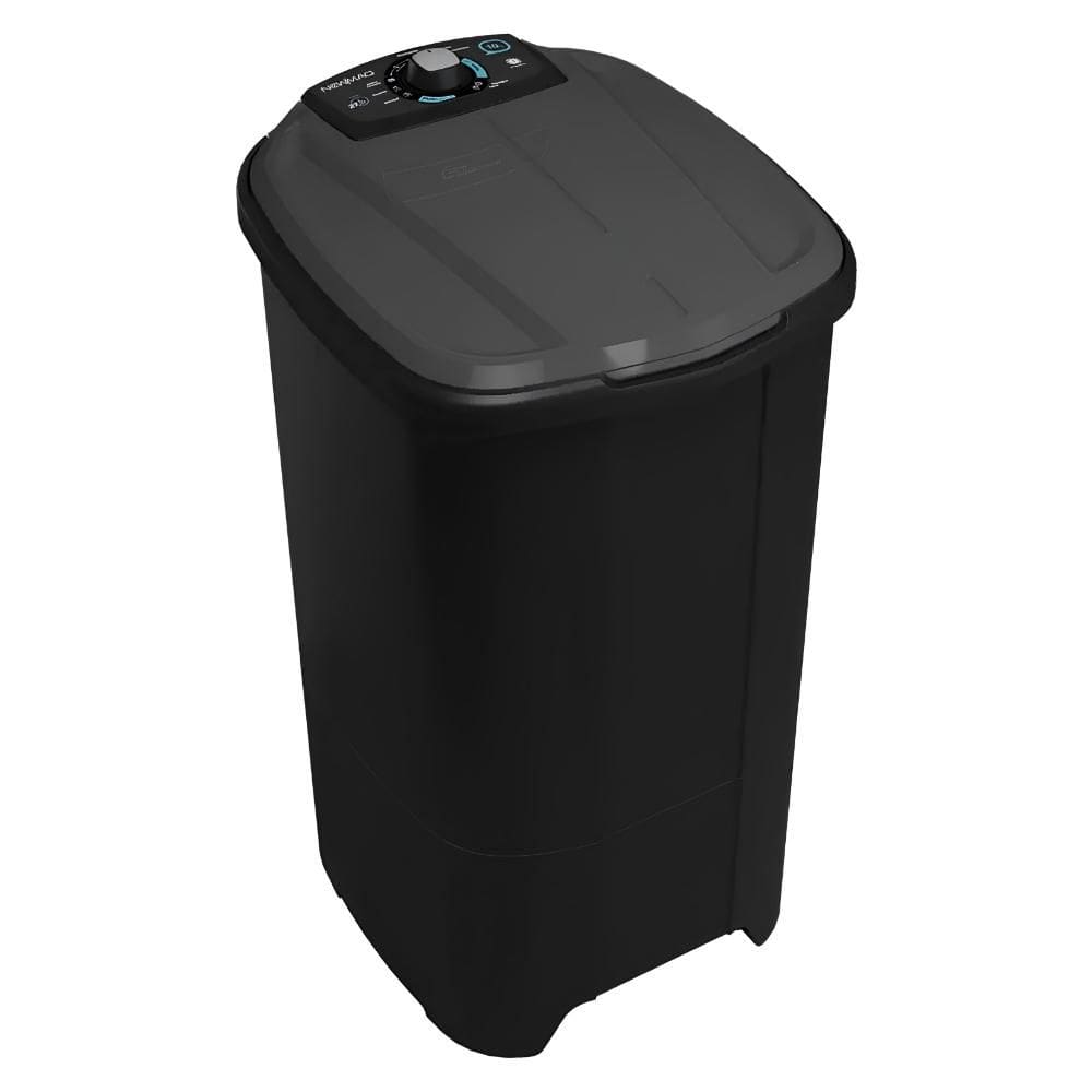 Tanquinho de Lavar Roupa 10kg Newmaq Semiautomática com 9 Programas de Lavagem Preto 127V