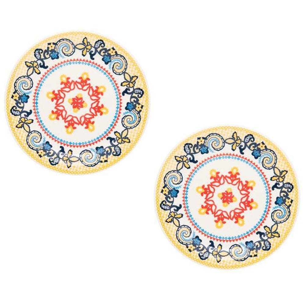 Kit 2 Pratos Sobremesa 20Cm Floreal La Pollera Oxford