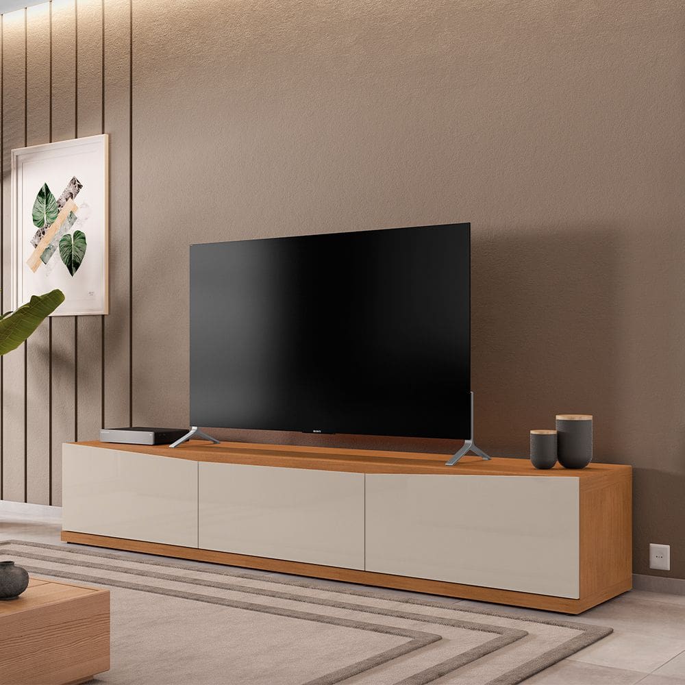 Rack para Tv de 60 Polegadas Eros Versátile com 2 Portas e 1 Gaveta 1,80 Cedro/off-white
