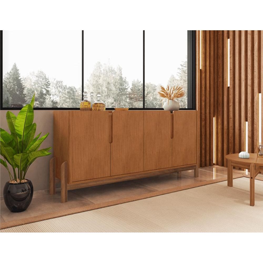 Buffet Lizz 170cm 4 Portas c/ 6 Espaços Internos Cedro
