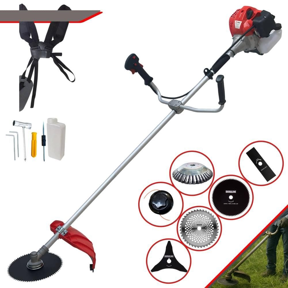 Cortador de Grama À Gasolina Anmax CG430P-TB 43cc 2HP de Potência 9.000rpm Roçadeira Profissional Lateral Completa Com 6 Opções de Cortes