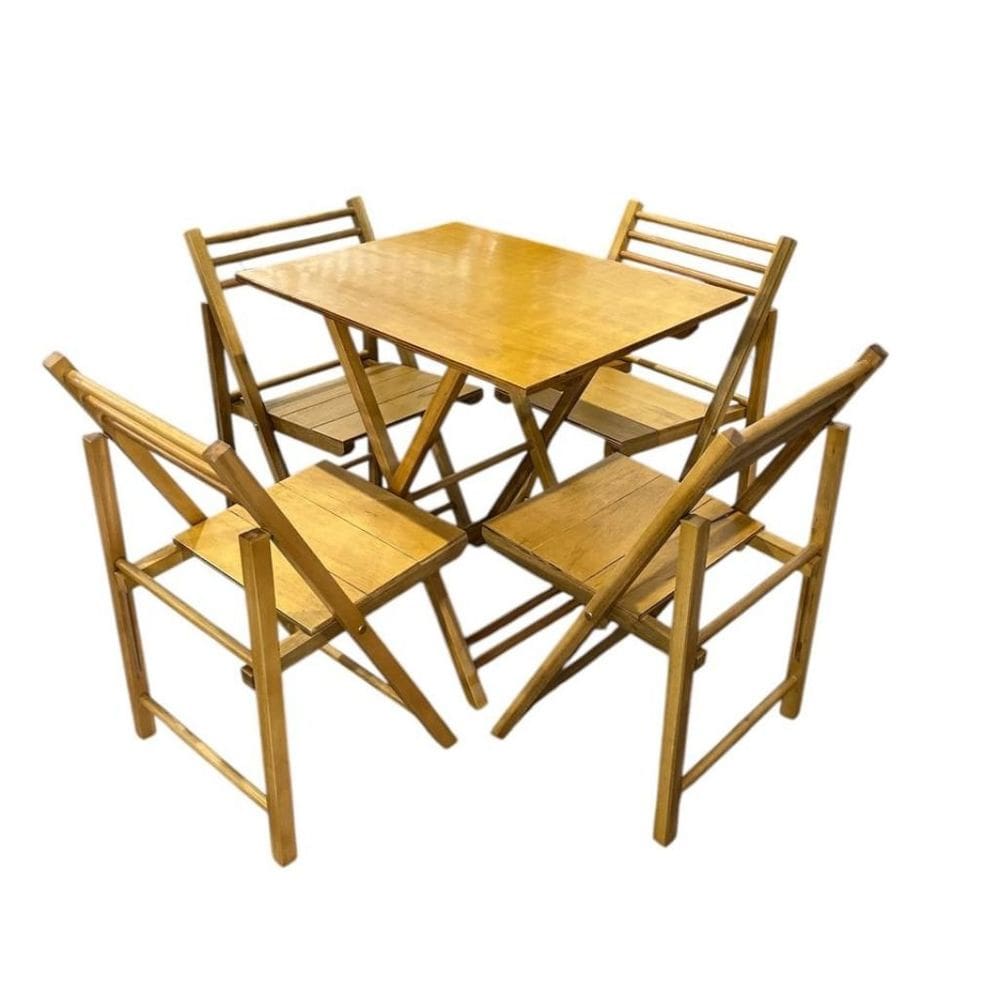 Conjunto Dobrável com Mesa e 4 Cadeiras