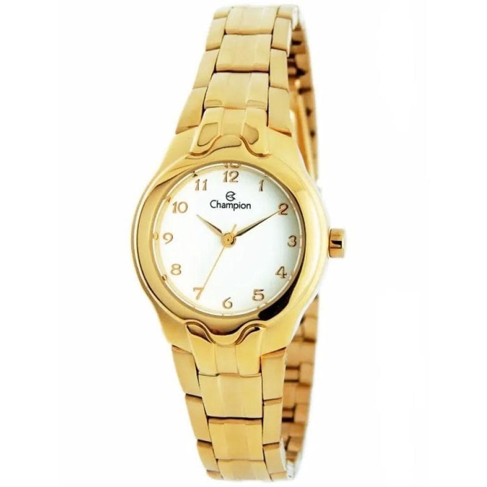 Relógio Champion Feminino Branco Dourado Ch24802h