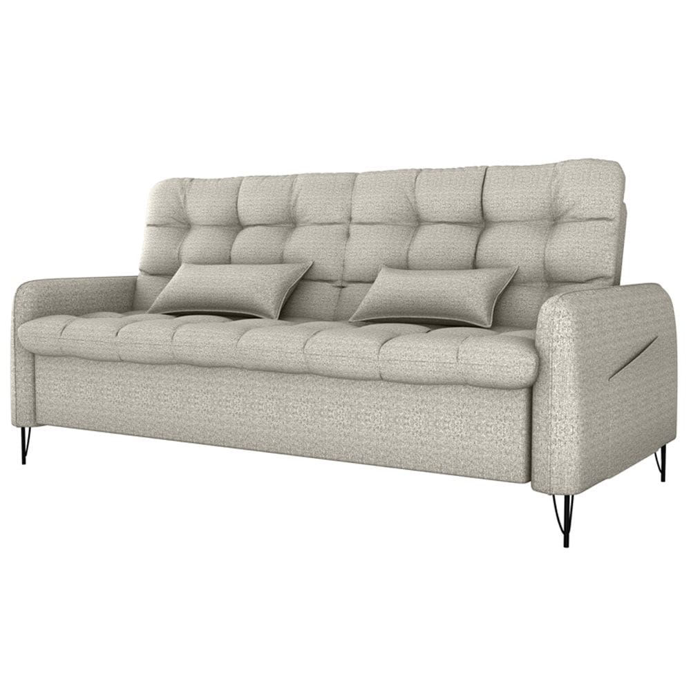 Sofa Cama 2 Lugares 200cm Pillar Linho Vancouver E483 Bege Milani Store