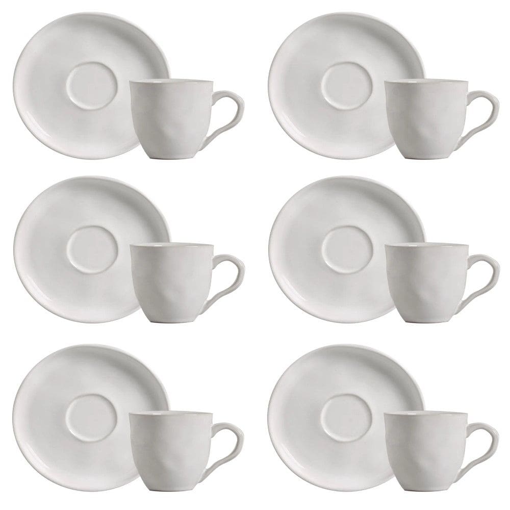 Conjunto de Xícara de Chá com Pires 06 Peças Bio New White Porto Brasil
