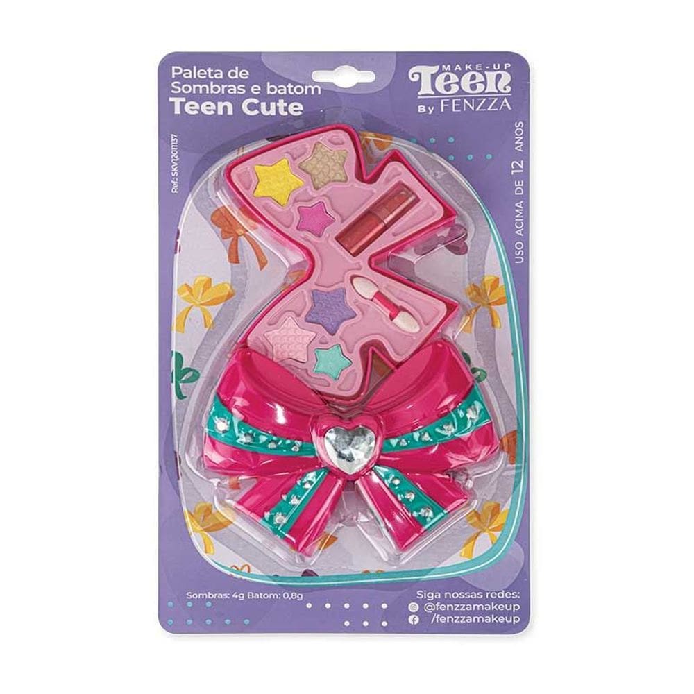 Paleta de Sombras e Batom Teen Cute - Fenzza