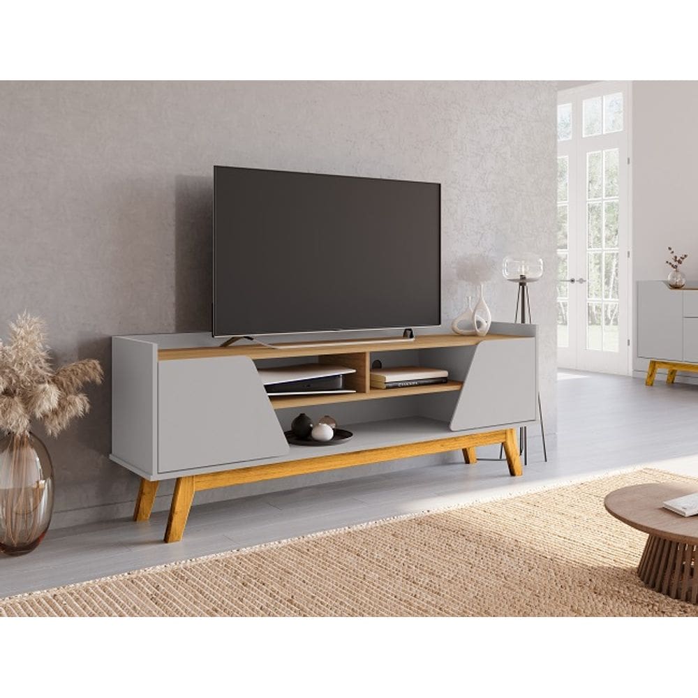 Rack Turim 1.6 Off White/Cinamomo - Bechara Móveis