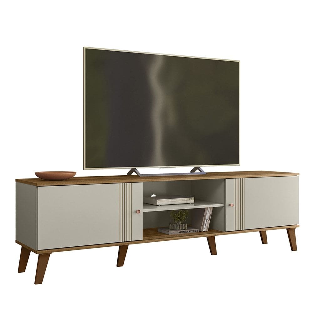 Rack Bancada Para TV 75 Pol 180 cm Denv Off White Nature PLLA