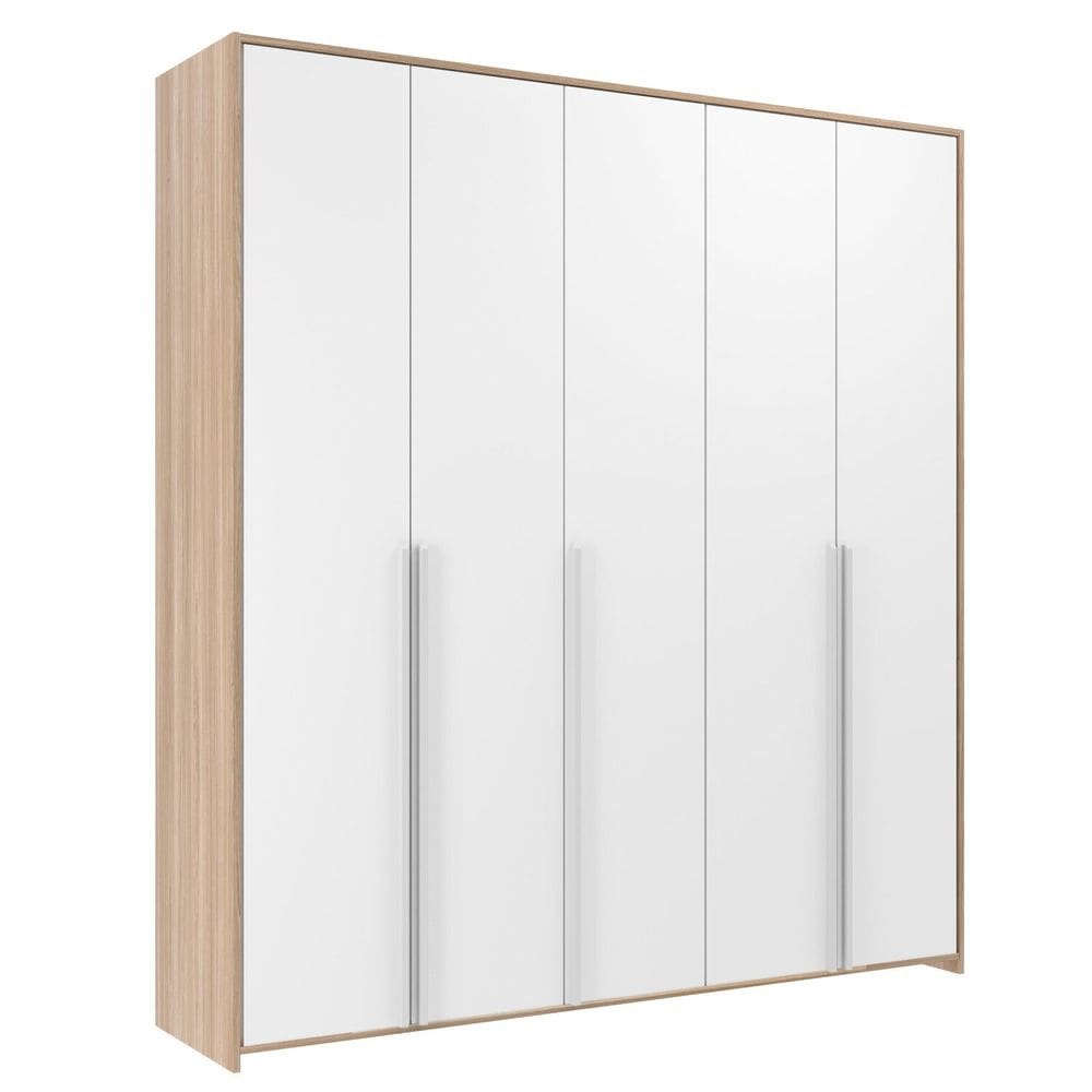 Guarda-roupa Infantil Mdf 5 Portas Modulados Branco/Carvalho Treviso