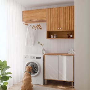 Armários Multiuso para Área de Serviço 3 Peças Divina Cinamomo / Branco