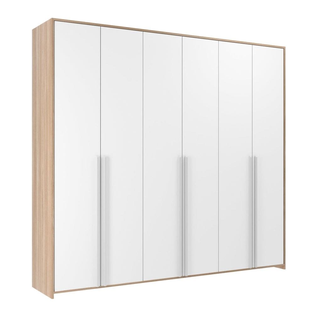 Guarda-roupa Infantil Mdf 6 Portas Modulados Branco /Carvalho Treviso