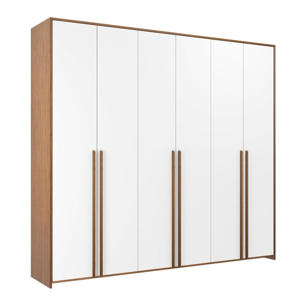 Guarda-roupa de Bebê Mdf 6 Portas Modulados Branco/Mel