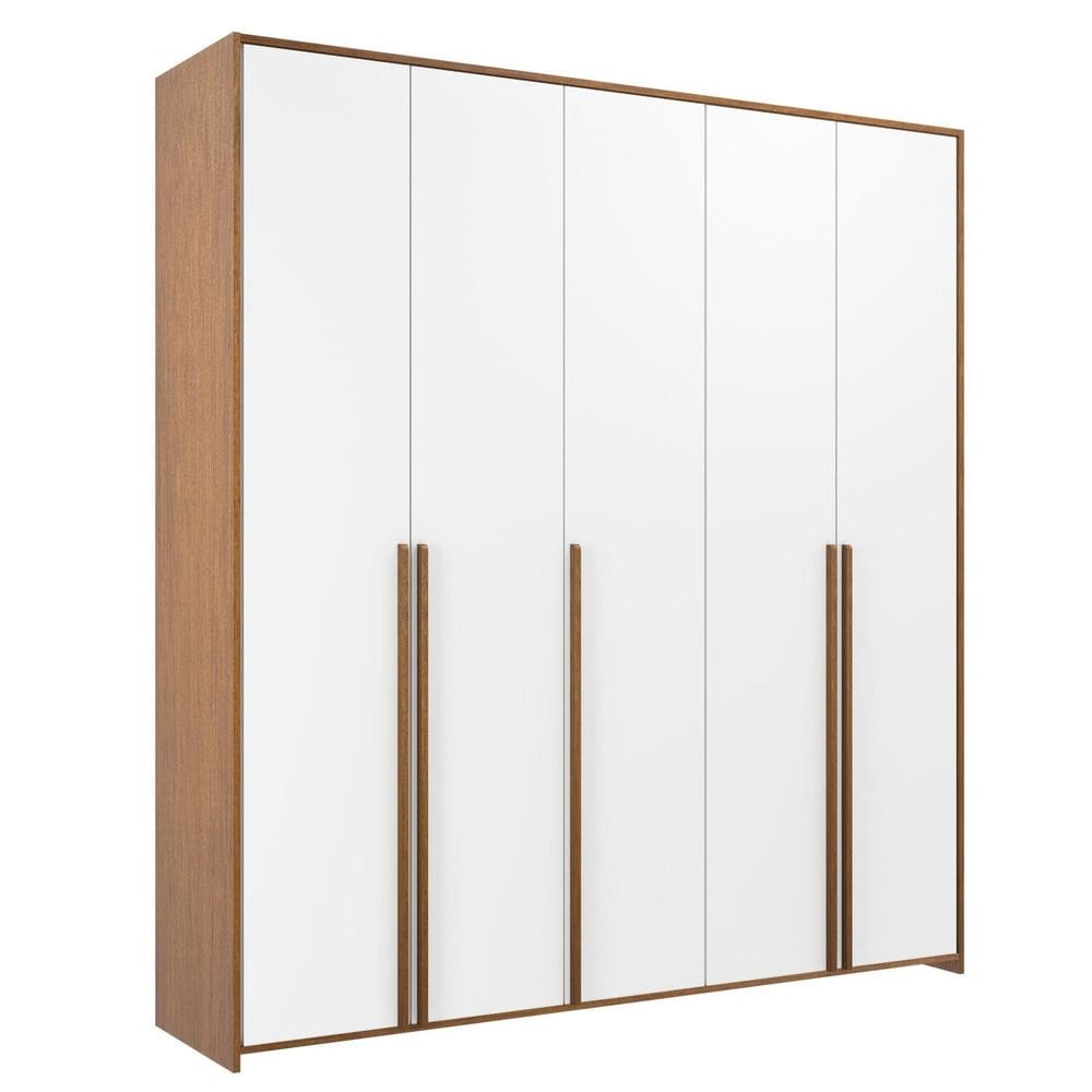 Guarda-roupa de Bebê 5 Portas Modulados Branco/Mel