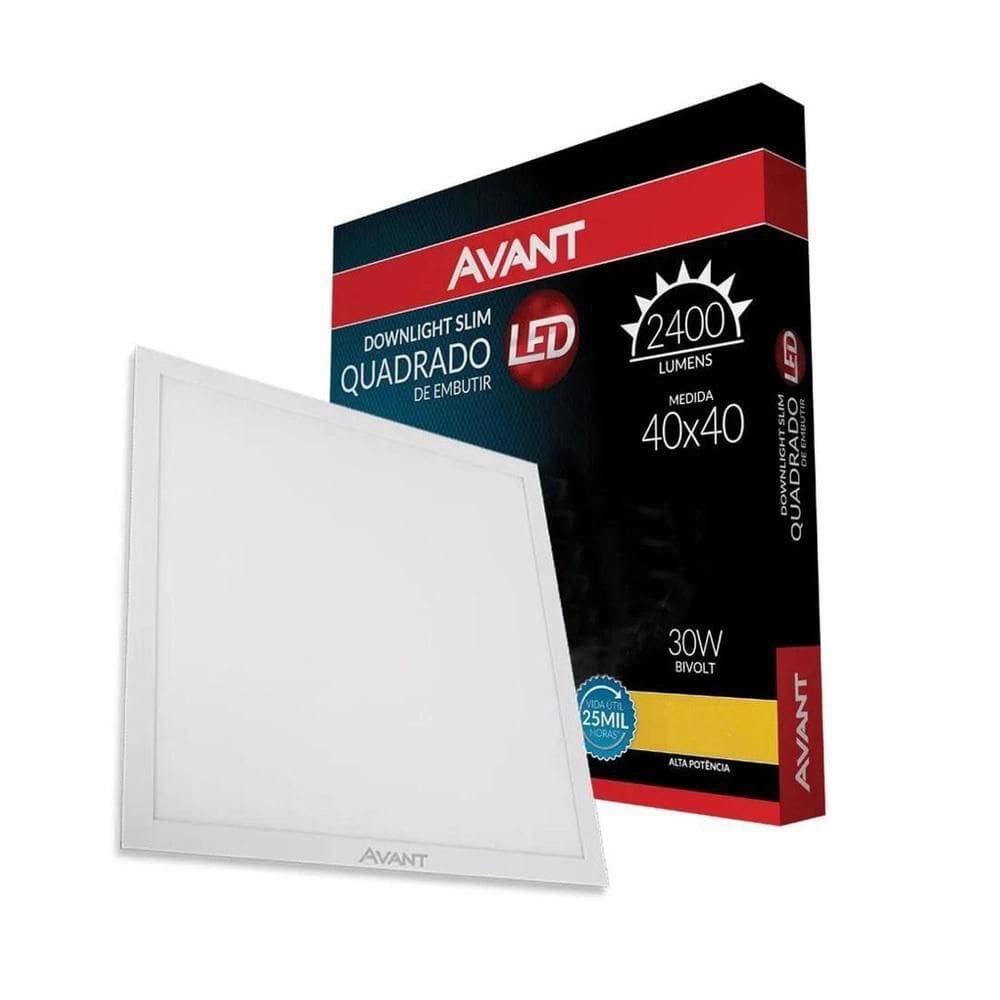 Luminária de Embutir Avant 30W 2480 Lumens Branco Frio