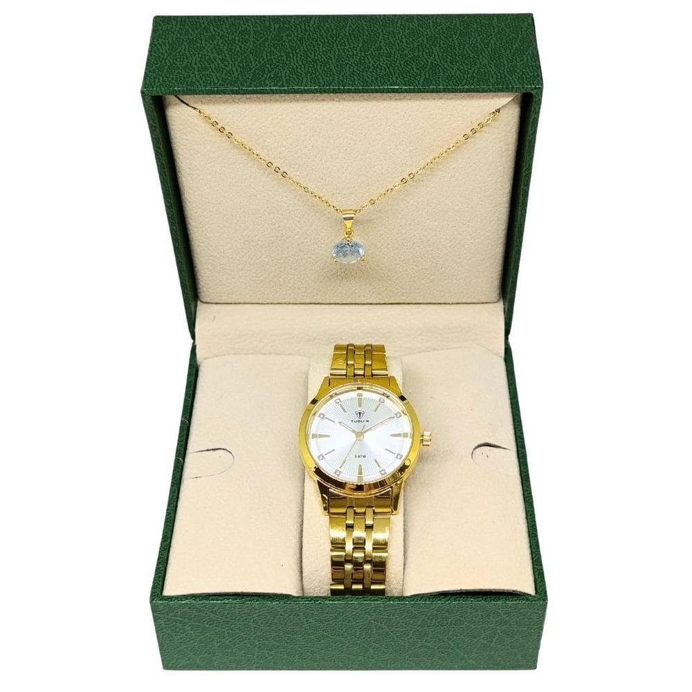 Relógio Feminino Tuguir Analógico 9182H Dourado E Branco