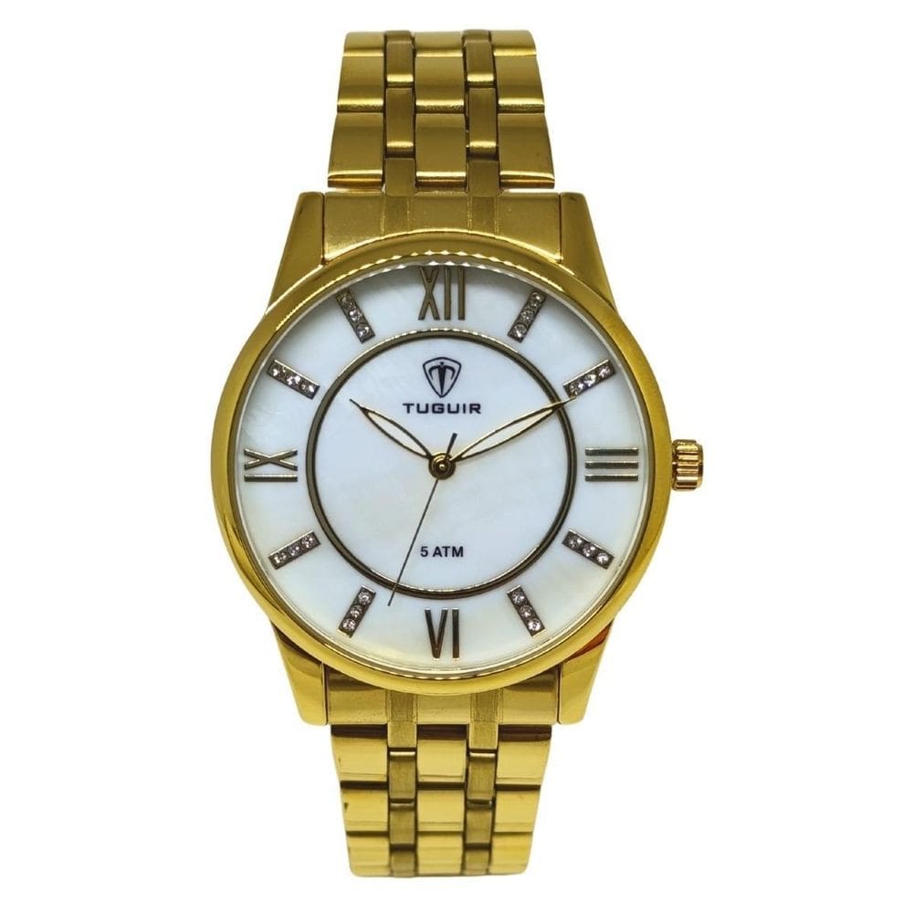 Relógio Feminino Tuguir Analógico W2124C Dourado E Branco