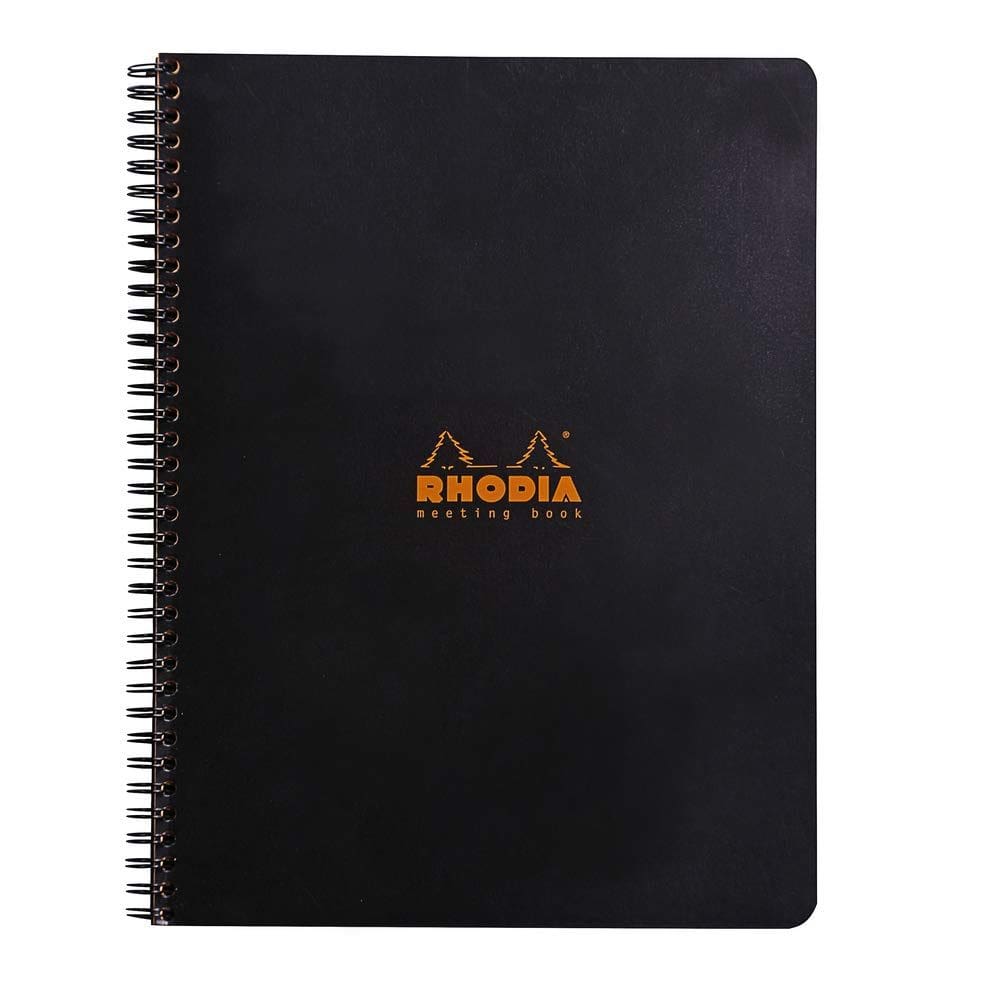 Caderno Rhodia Wirebound Meeting Book A4+ pré-impresso preto