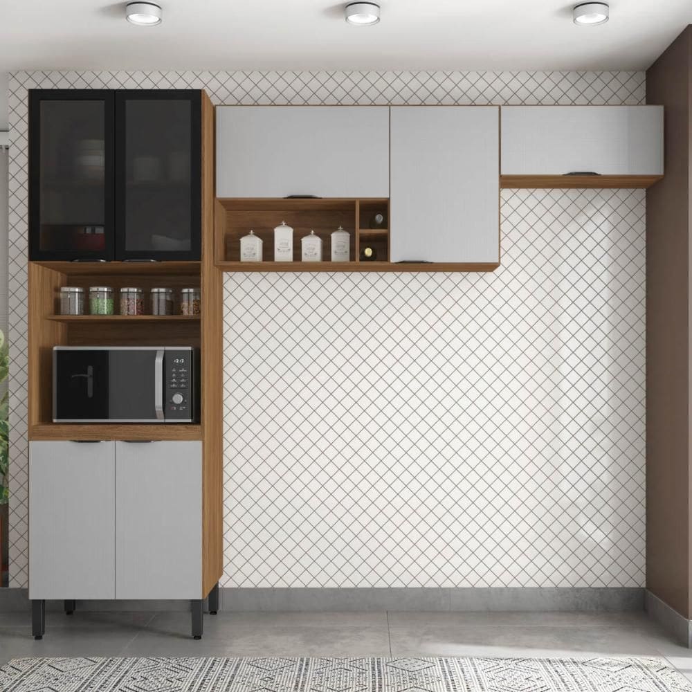 Armário de Cozinha Modulada Compacta 260cm 3 Pçs Multimóveis CR20471