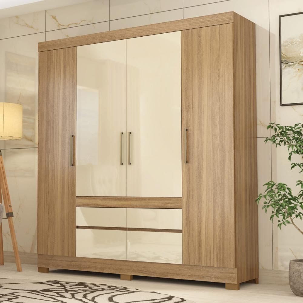 Guarda-Roupa Casal 4 Portas 4 Gavetas 200cm Multimóveis CR35282