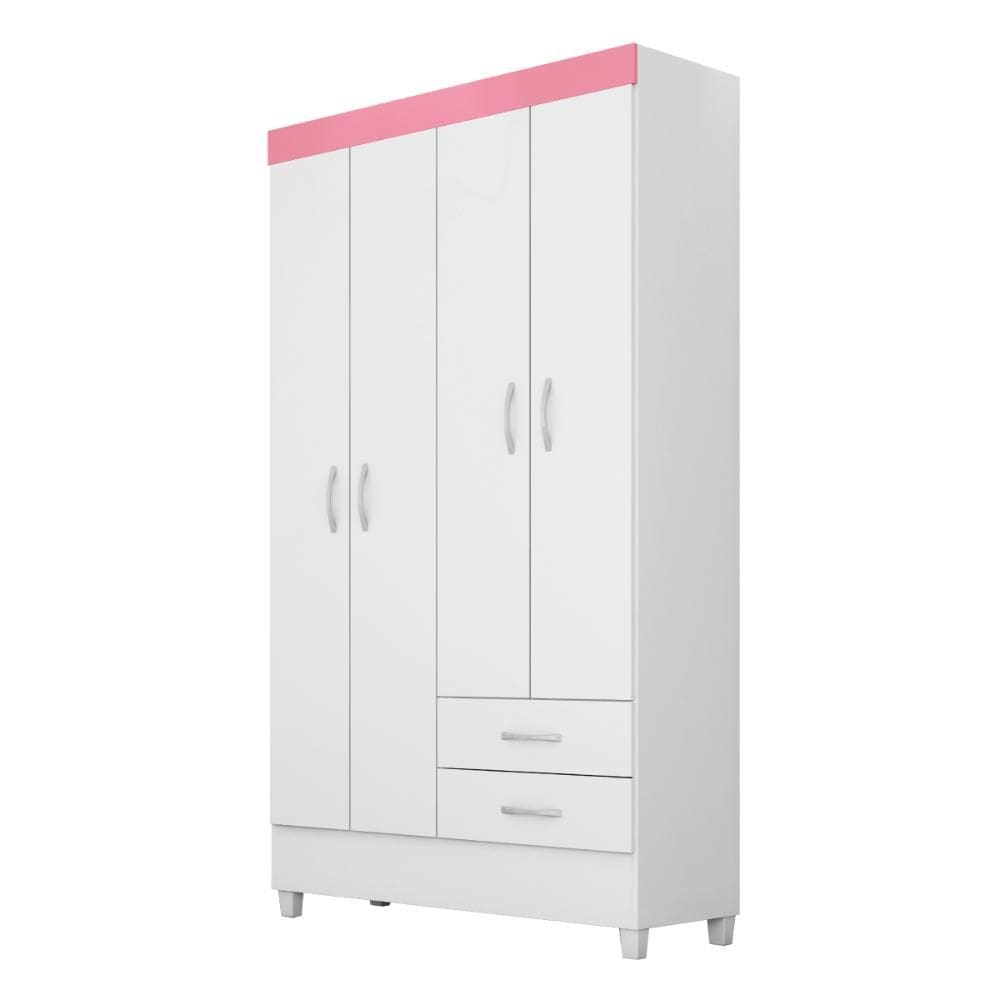 Guarda-Roupa Solteiro 4 Portas 2 Gavetas 110cm Multimóveis CR35281