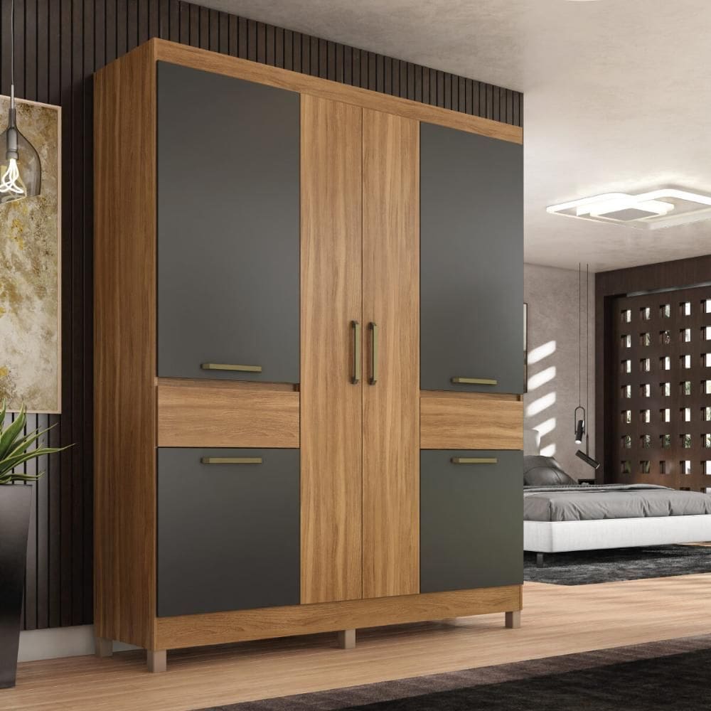 Guarda-Roupa Casal 6 Portas 2 Gavetas 160cm Multimóveis CR35287