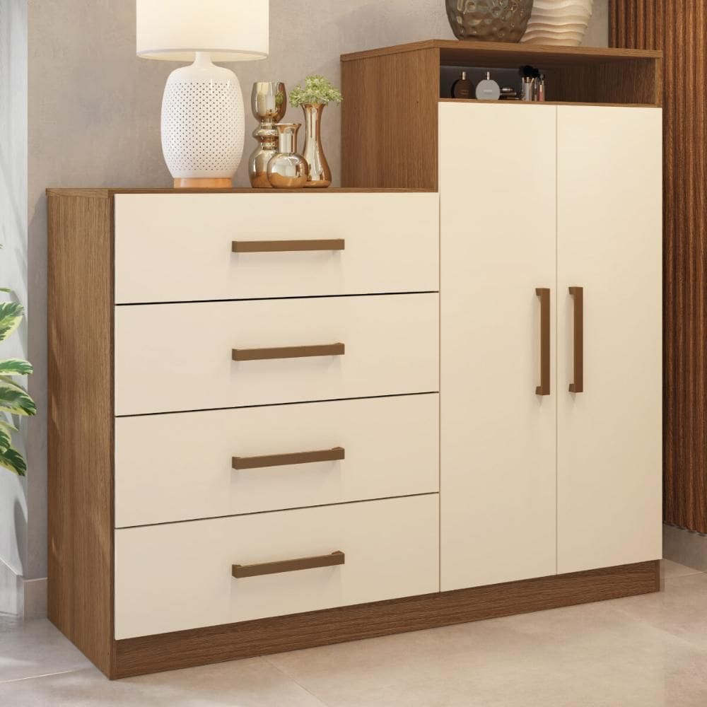 Cômoda com 2 Portas e 4 Gavetas 120cm Multimóveis CR35291