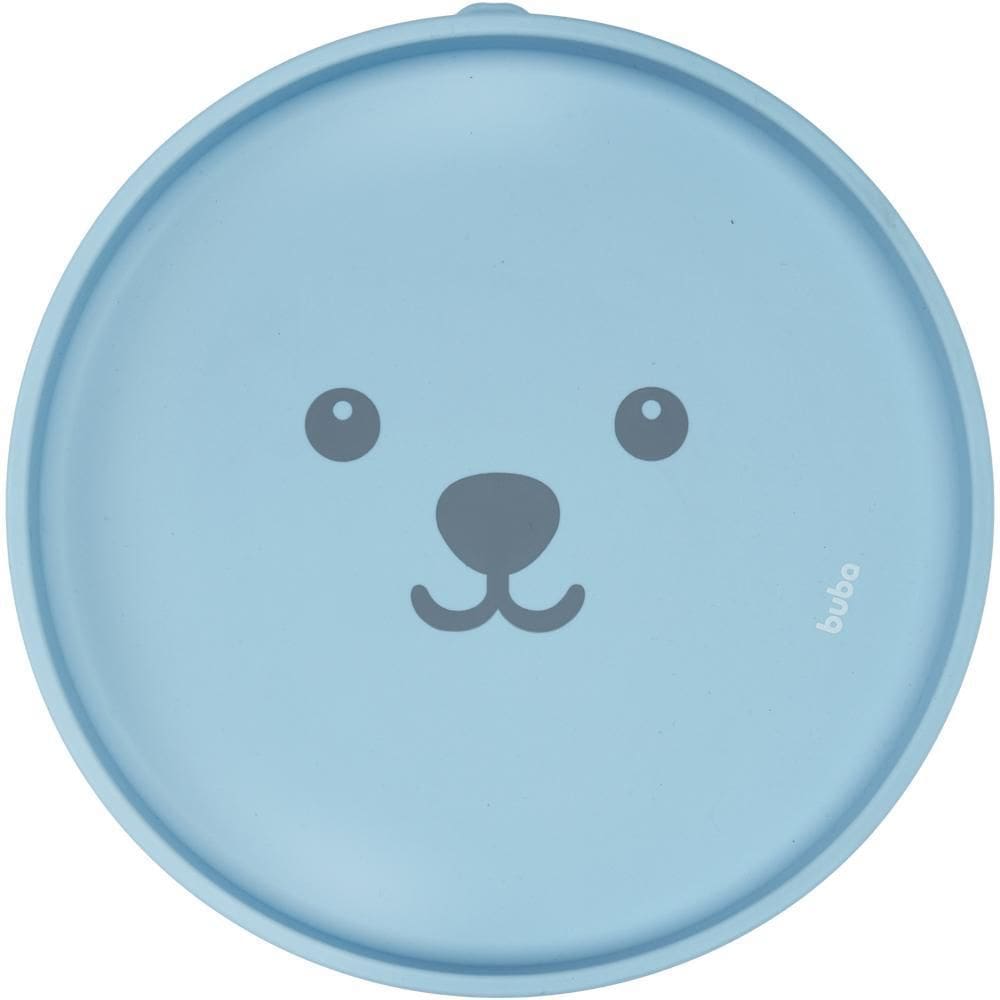 Prato Em Silicone Com Ventosa Gummy Azul - Buba
