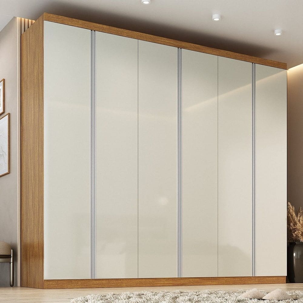 Guarda-roupa Casal 6 Portas Monte Carlo Cinamomo / Off White
