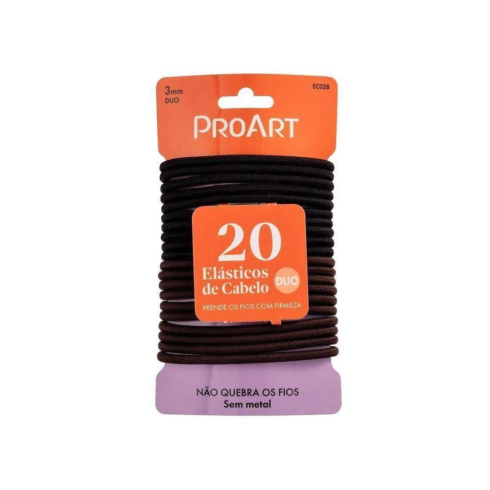 Elástico De Cabelo 3mm 20 Unidades Proart Firmeza, Elasticidade E Conforto Duo