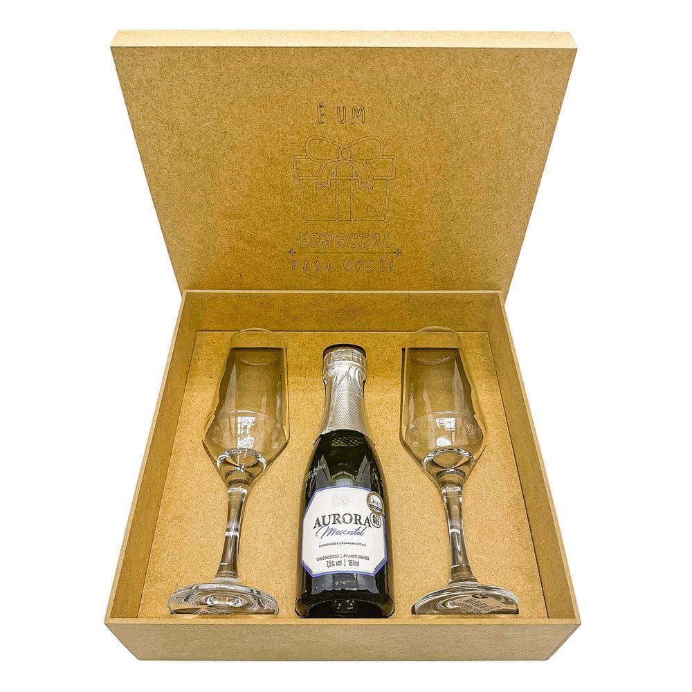 Kit Presente Aurora Boreal Baby Moscatel + 2 Taças