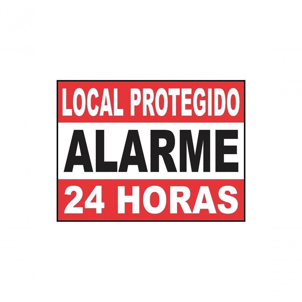 Placa De Aluminio Local Protegido Alarme13x18