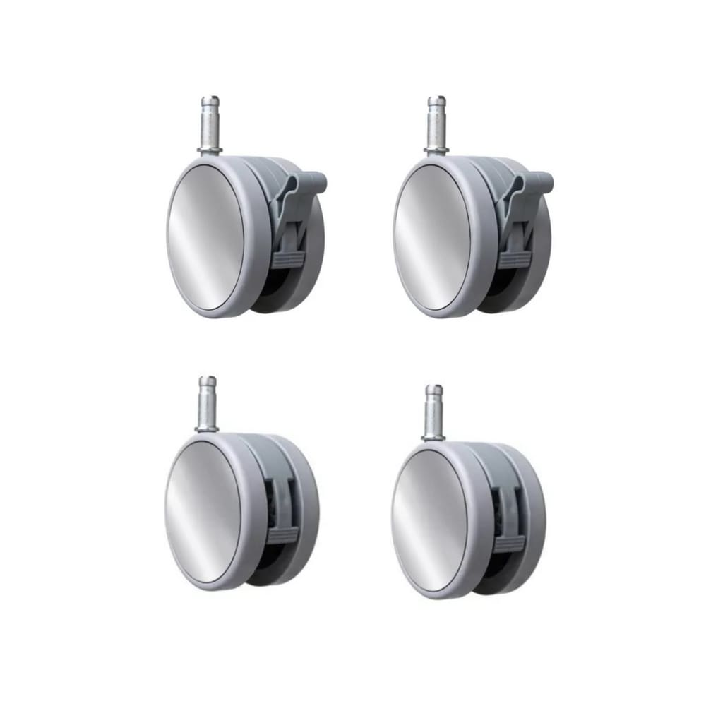 Kit 4 Rodinhas 80mm Silicone Cinza Rack Calota Croma
