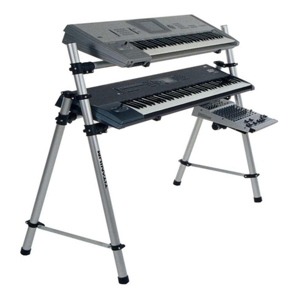 Rack Titanium Para Acomodar 2 Teclados Controlador Usb e Sintetizador Profissional 76 Teclas / 6 Oitavas