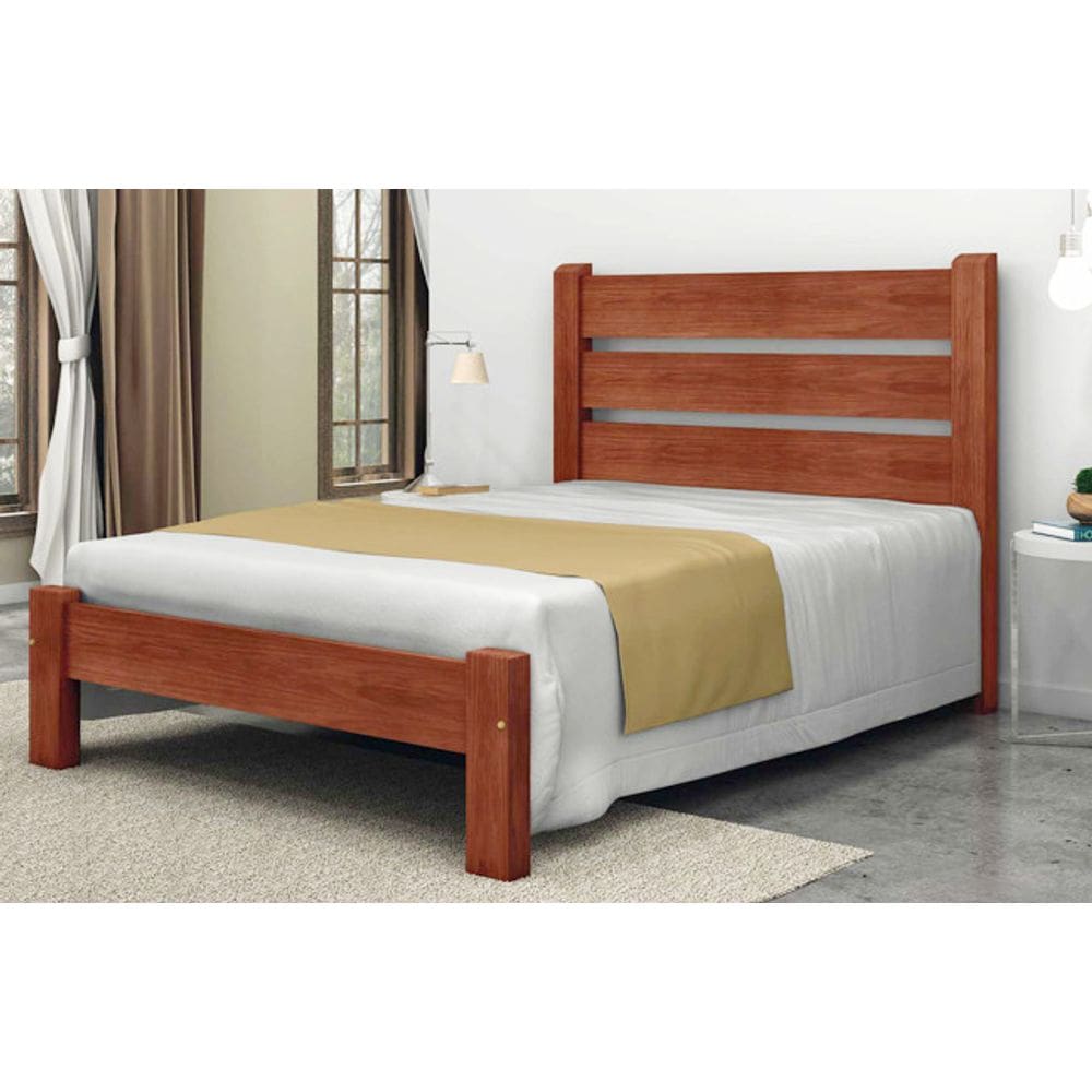 Cama Queen Size Maiorca de Madeira Maciça Tauari